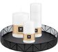 Wiedemann Bougies coniques - set de bougies coniques - sur plateau noir en métal - 3x pièces - blanc