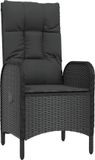 vidaXL Ensemble de jardin 5 pièces avec coussins poly rotin noir