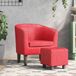 Maison Exclusive Fauteuil confortable avec repose-pieds, rouge, similicuir