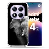 Cokitec Versterkte hoes voor Xiaomi Redmi Note 14 Pro 5G Animal Elephant zwart