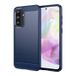 Samsung Coque Samsung Galaxy A37 en TPU Brossé - Fibre de Carbone - Bleue