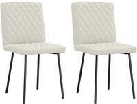 vidaXL Eetkamerstoelen 2 stuks fluweel crèmekleurig