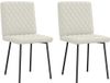 vidaXL Eetkamerstoelen 2 stuks fluweel crèmekleurig