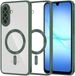 Techsuit Hoesje geschikt voor Samsung Galaxy A17 - Luxury Crystal Back Cover - Geschikt voor MagSafe - Transparant/Donkergroen