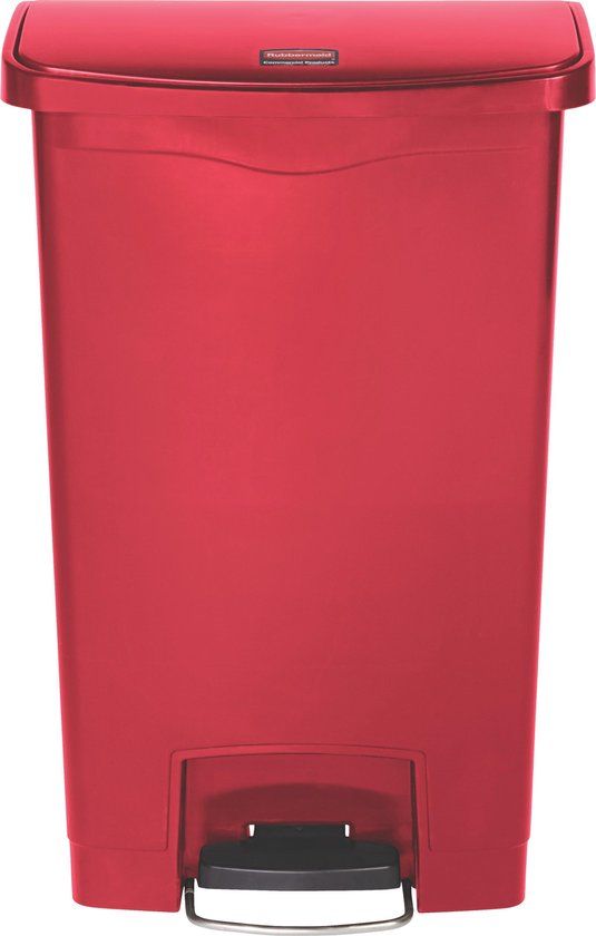 Rubbermaid Slim Jim Front Step Pedaalemmer - 50ltr - Rood - GL026