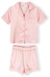 Minoti meisjes pyjama set satijn gestreept - lichtroze