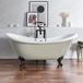 Hudson Reed Oxford Baignoire sur pieds avec deux dossiers Classique 175cm x 73cm - Gris lin, avec pieds de baignoire noirs