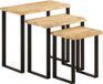 vidaXL Set de tables basses 3 pcs avec bord naturel manguier massif