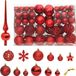 vidaXL Set de boules de Noël 111 pièces Polystyrène Rouge
