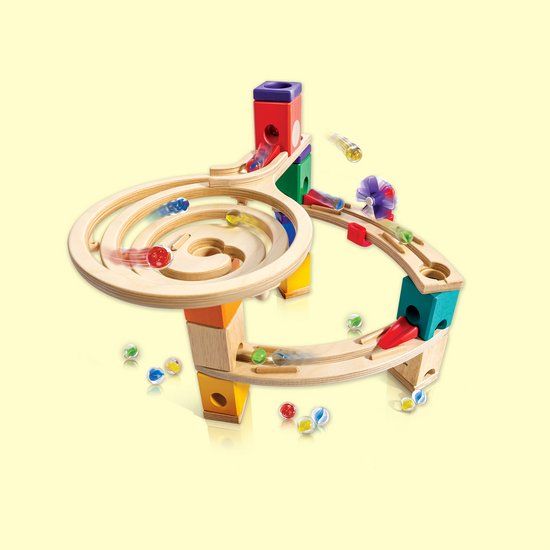 Hape Quadrilla Knikkerbaan Race to the Finish - 58-delige houten bouwset voor kinderen vanaf 4 jaar