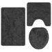 VidaXL Set de tapis de bain antidérapants 3 pièces gris foncé 50 x 80 cm PP