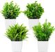 Ibenzoa® Set de plantes artificielles, 4 pièces – Plantes artificielles dans des pots blancs, environ 18 cm de haut