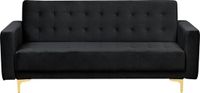 Beliani ABERDEEN 3-Seater Sofa - Black Velvet - Design