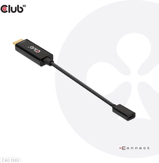 Club 3D HDMI Male to USB-C Female Adapter - 0.22m - Black