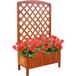 Mucola - Jardinière en bois avec treillis pour plantes grimpantes - Dimensions 72x30x120 cm - Finition marron - Pour balcons et terrasses