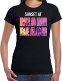 Bellatio Decorations Shoppartners Bv Sunset at Miami Beach T-shirt Dames Zwart XS