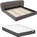 Vente-unique Bedframe stof grijs 140 x 200 cm