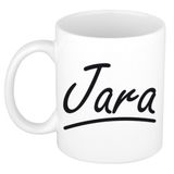 Bellatio Decorations Jara Naam koffiemok - beker - met sierlijke letters - wit
