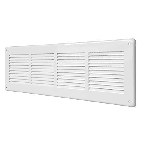 La Ventilazione GL4014RB ventilatierooster rechthoekig wit gelakt blik 440 x 140 mm