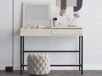 Table de maquillage LINCA 2 tiroirs travertin