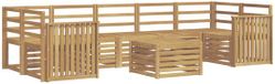 vidaXL - Buiten - bank - set - 8 - st - Wit - Massief - Acacia - Hout