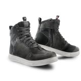 SHIMA REBEL 2.0 Motorschoenen voor heren, leer, geventileerde motorlaarzen, beschermers, sneakers, antislipzool, enkelsteun, ritssluiting aan de zijkant (vrouwen, geventileerd grijs, 40)
