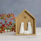 Räder houten kleine kerststal