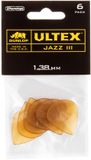 427P Jim Dunlop Ultex Jazz III Plectrums - 1.38 mm - 6 Stuks