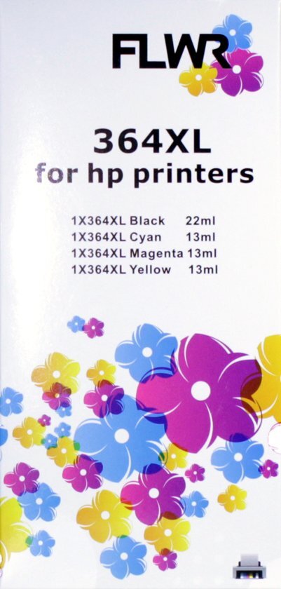 FLWR 364XL Multipack zwart en kleur / Geschikt voor HP printers Compatible