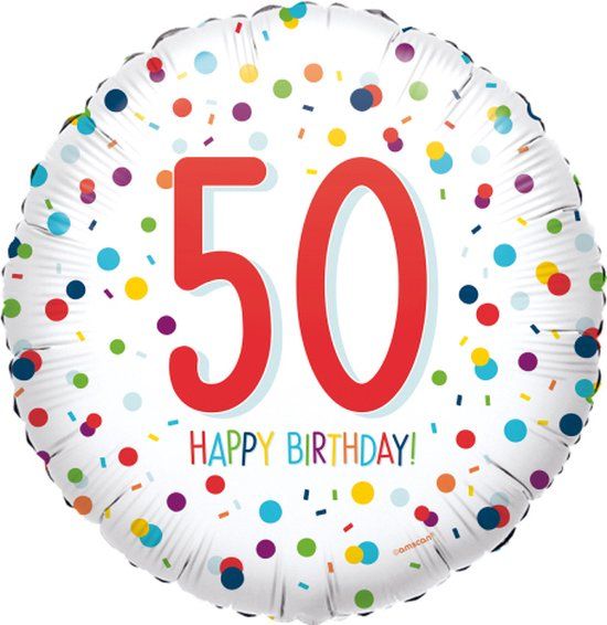 Folieballonnen Amscan Europe GmbH Folieballon 50 confetti happy birthday
