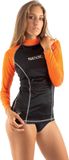 Seac T-Sun Long - Rashguard voor zwemmen voor dames - Surfen - Duiken - UVbescherming - Zwart/oranje - L