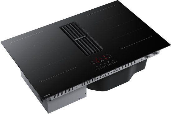 Samsung CC90H84JADUR Inductiekookplaat Zwart 80 cm met Geïntegreerde Afzuiging