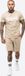 Lonsdale Heren T-shirt & shortset regular fit MOY Beige/White M