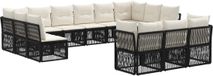 vidaXL Tuinbank - Set - 13-delig - Zwart - Polyrattan