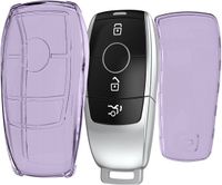 kwmobile autosleutel hoesje geschikt voor Mercedes Benz Smart Key autosleutel (alleen Keyless) - Autosleutel behuizing van TPU - Transparant in paars / transparant