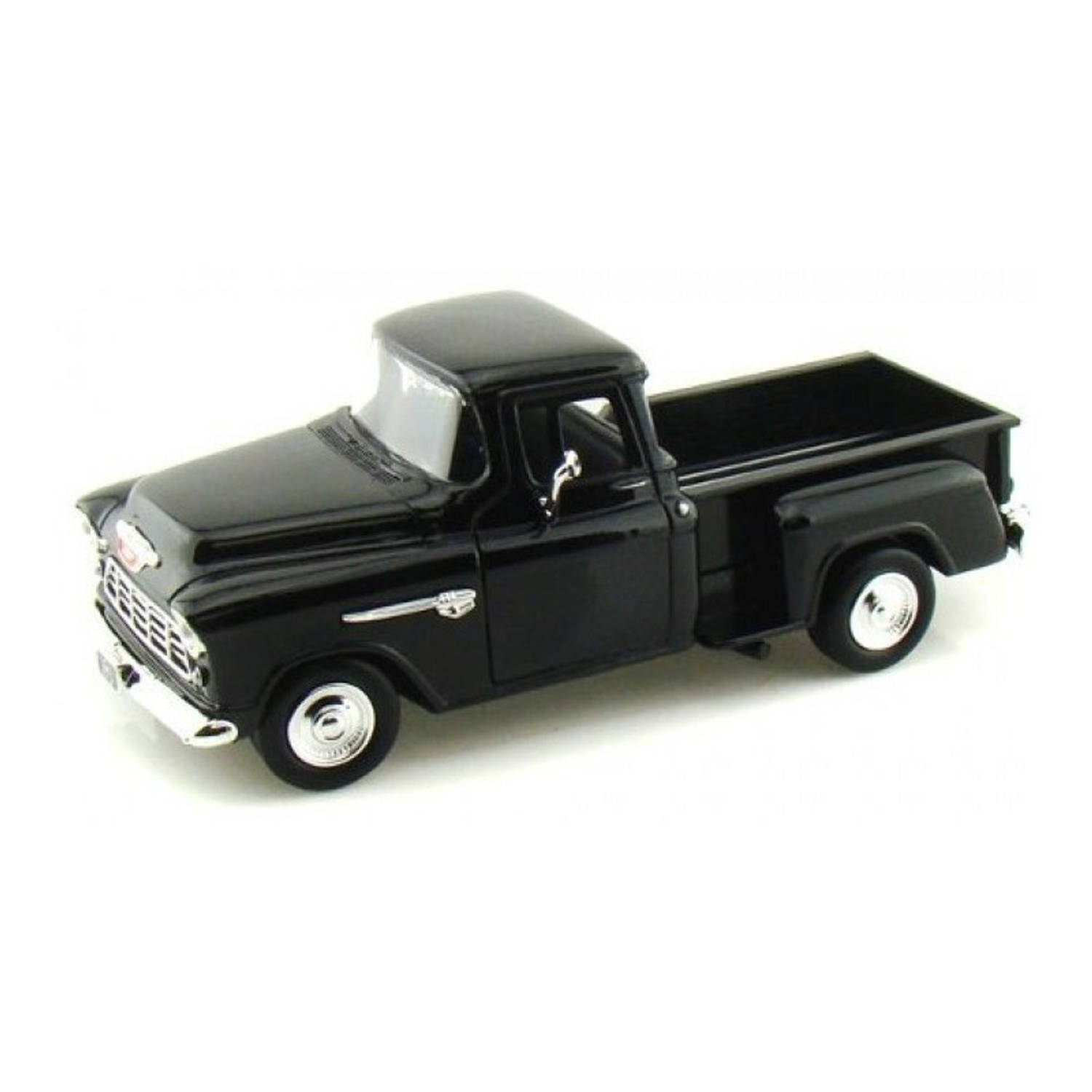 Motor Max Modelauto Chevrolet Stepside 5100 1955 zwart 22 x 8 x 6 cm - Schaal 1:24 - Speelgoedauto - Miniatuurauto