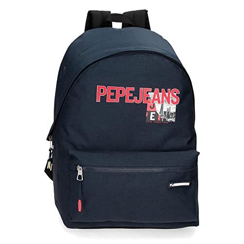 Pepe Jeans Dikran schoolrugzak, blauw, 31 x 44 x 15 cm, polyester, 23,87 l, Rosa Roja, schoolrugzak