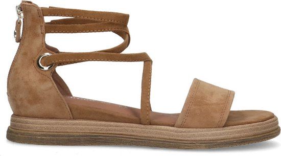 No Stress Dames Beige suède sandalen met bandjes - Maat 39