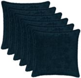 vidaXL Taie d'oreiller 6 pièces Bleu marine 35 x 35 cm Fausse fourrure de lapin
