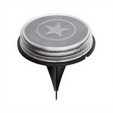Aigostar Lampe Solaire Ronde Noir, Lumière Chaude, IP66, Panneau Solaire 0,6 W