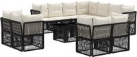 vidaXL Tuinbank Set 12 st Zwart Polyrattan