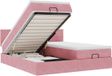 vidaXL - lit escamotable - rose - 180x200cm - velours