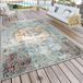 Paco Home Buiten Vloerkleed Modern Oosterse Print Terrasvloerkleed Weerbestendig Turquoise 80x150 cm