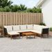 vidaXL - 8 - st - Massief - acaciahout - & - touw - Naturel