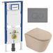 Geberit QeramiQ Dely Toiletset - Diepspoel - Rimless - Inbouwreservoir - Softclose - Mat Beige (Wit)