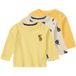 LUPILU T-shirts à manches longues pour bébé, lot de 3, en coton biologique. (Jaune/beige, 50/56)