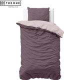 The One towelling The One Bedding Dekbedovertrek Classic - 140 x 220 cm - Eenpersoons - 1 Kussensloop - Katoen/Satijn - Lichtpaars & Donkerpaars