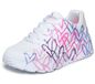 Skechers Baskets Uno Lite Metallic Joy pour fille, blanc synthétique/violet et bordure rose, pointure 38