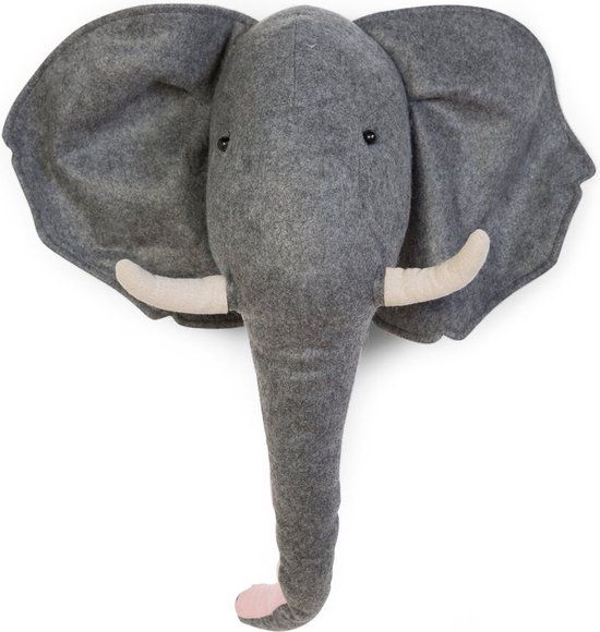 Childhome Witte Olifant Vilt Muurdecoratie - 48 cm