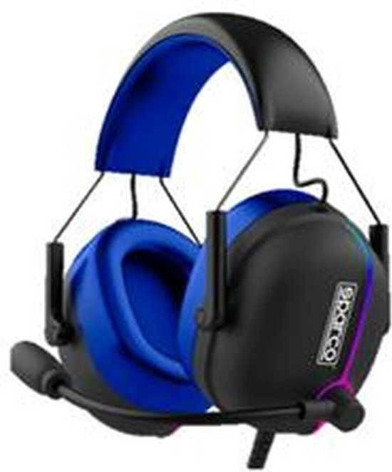 SPARCO Sparco SPHEADPHONEEVO hoofdtelefoon/headset Bedraad Hoofdband Gamen USB Type-A Zwart, Blauw